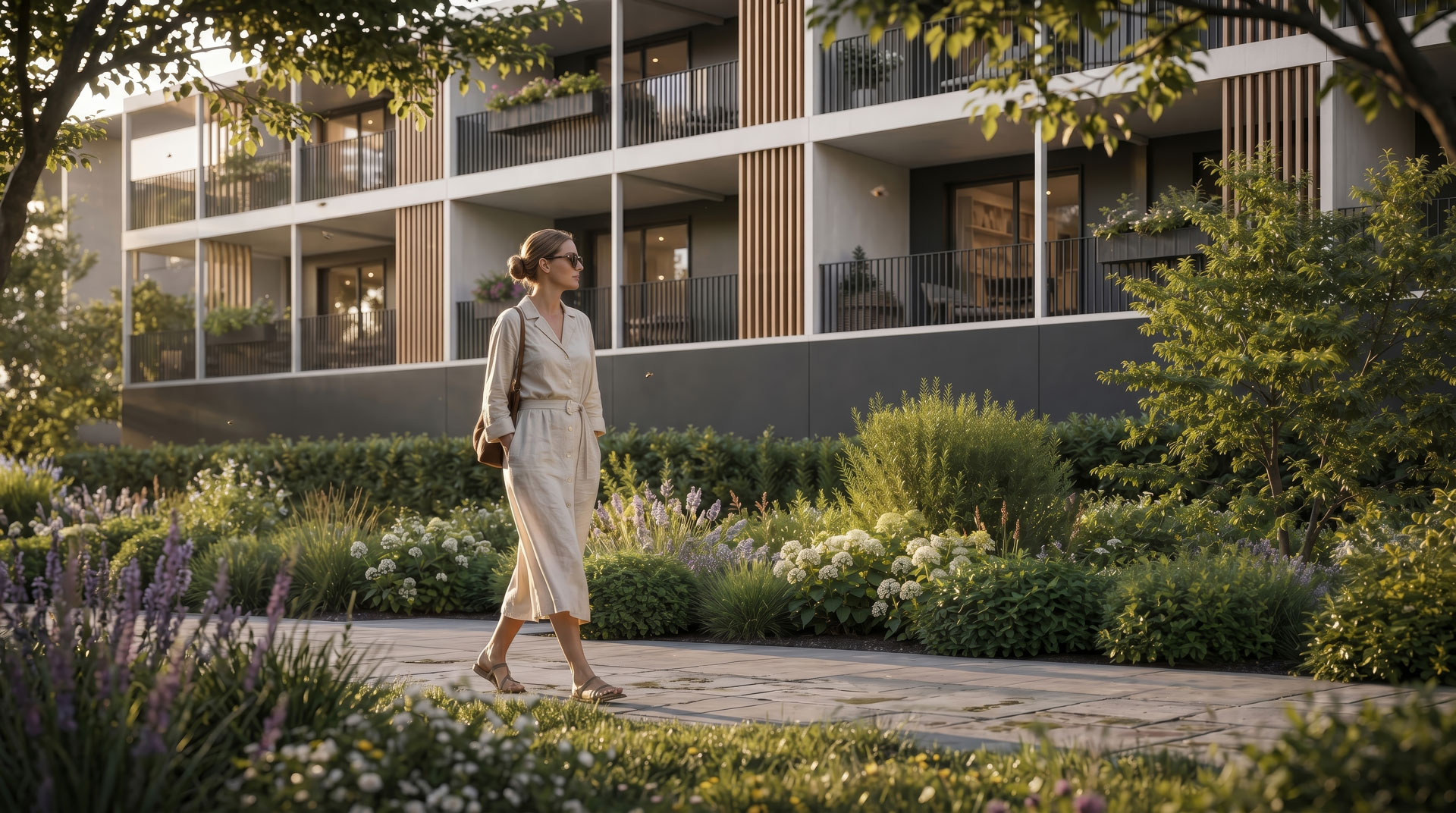 Daily life in a landscaped setting — Cherry of Dinkelsbühl architectural visualisation